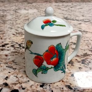 Vintage Chinese Porcelain Tea/cofee Mug Cup with Lid